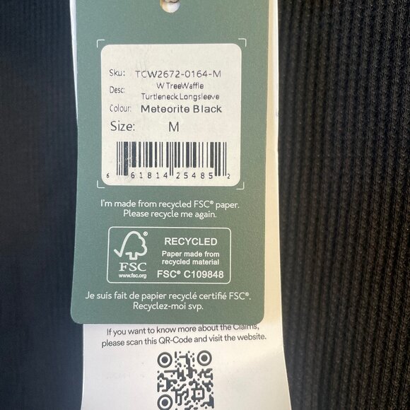 NWT TENTREE Black Waffle Knit Turtleneck M - Picture 6 of 8